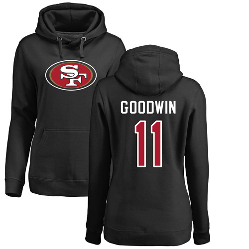 San Francisco 49ers Black Women Marquise Goodwin Name and Number Logo #11 San Francisco 49ers->women nfl jersey->Women Jersey
